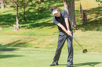 ゴルフをしている様子