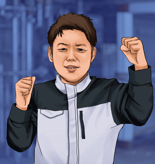 工事部 配管工 職長 H.Dのイラスト